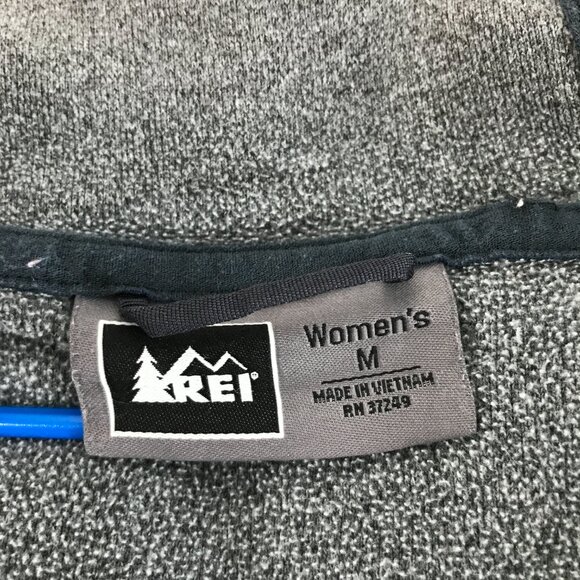 REI Full Zip Hooded Sweatshirt Women's Medium Gray Hoodie Pockets Outdoor Travel - Picture 11 of 13
